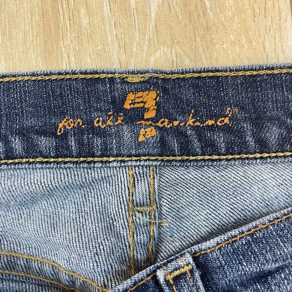 7 For All Mankind Boycut Women’s Jeans Sz 27 Blue Denim Bootcut USA Made - Picture 3 of 12